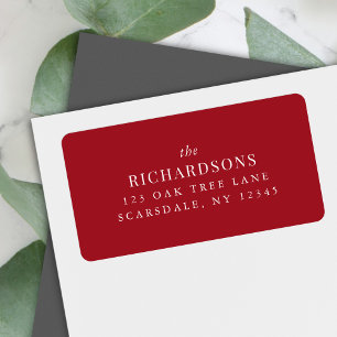 Editable Colour Last Name Classic Return Address Label