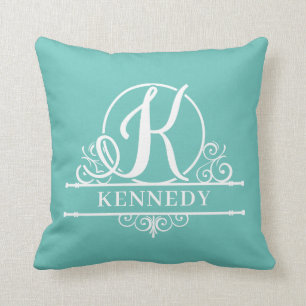 Editable Colour Letter K Split Monogram Cushion