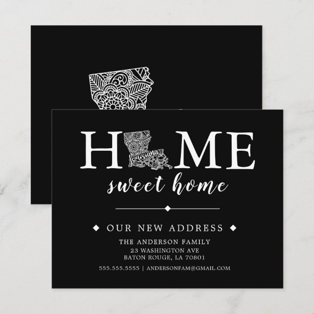 Editable Colour LOUISIANA Moving Announcement (Front/Back)
