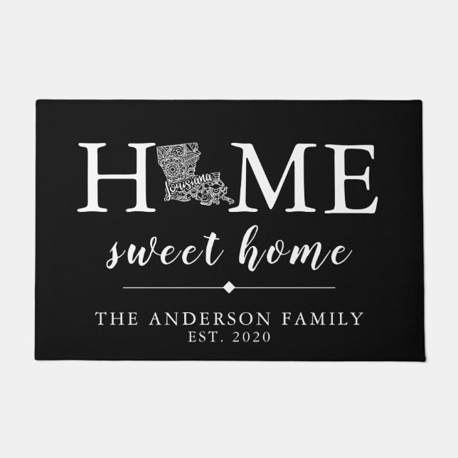 Editable Colour LOUISIANA Personalised State Doormat (Front)