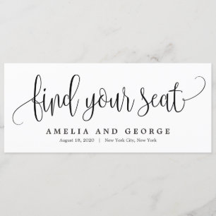 Editable Colour Lovely Calligraphy Seating Card