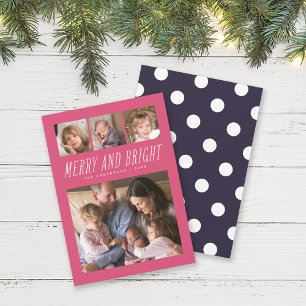 Editable Colour Merry and Bright Photo Holiday Car Card