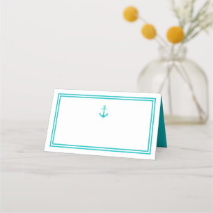Editable Colour Modern Classic Anchor Place Card