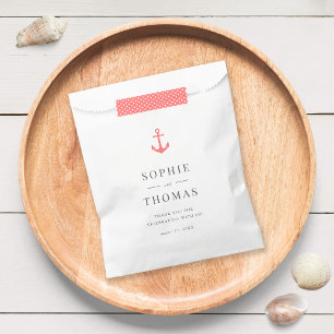 Editable Colour Modern Classic Anchor Wedding Favour Bags