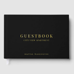 Editable Colour Modern Classic Vacation Home Renta Guest Book