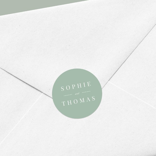 Editable Colour Modern Classic Wedding Classic Round Sticker (Creator Uploaded)