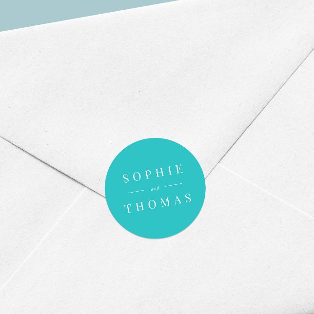 Editable Colour Modern Classic Wedding Classic Round Sticker (Creator Uploaded)