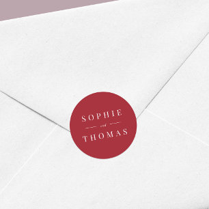 Editable Colour Modern Classic Wedding Classic Round Sticker