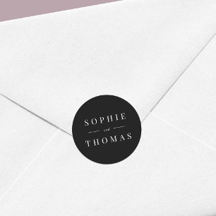Editable Colour Modern Classic Wedding Classic Round Sticker