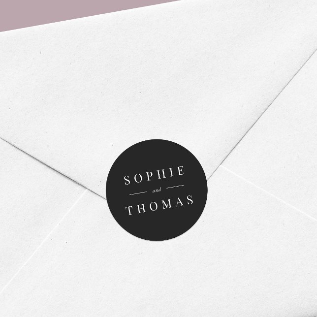 Editable Colour Modern Classic Wedding Classic Round Sticker (Creator Uploaded)
