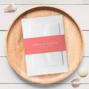 Editable Colour Modern Classic Wedding Invitation Belly Band