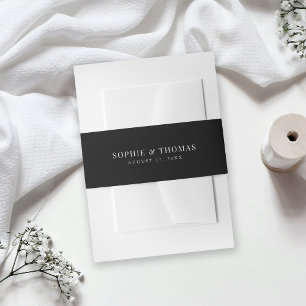 Editable Colour Modern Classic Wedding Invitation Belly Band