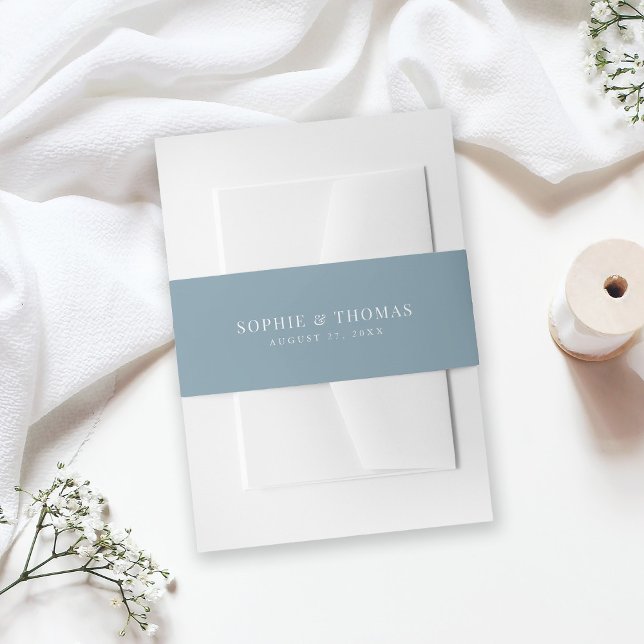 Editable Colour Modern Classic Wedding Invitation Belly Band (Creator Uploaded)