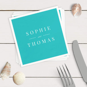 Editable Colour Modern Classic Wedding Napkin