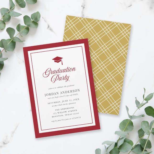 Editable Colour Mortarboard Script Graduation Part Invitation (Creator Uploaded)