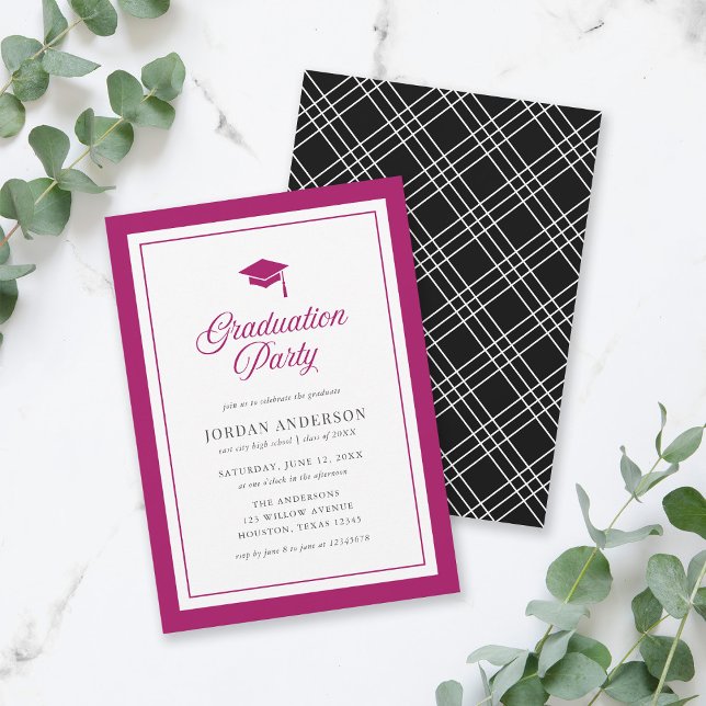 Editable Colour Mortarboard Script Graduation Part Invitation (Creator Uploaded)