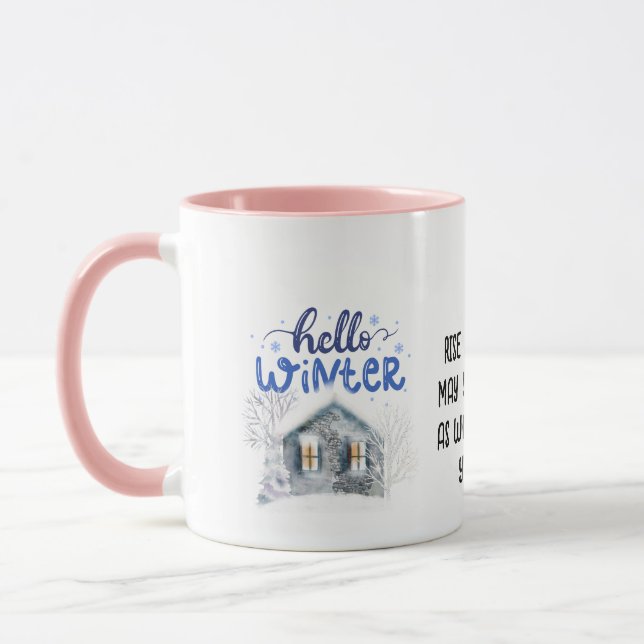 Editable Colour Name Photo Write Holiday Gifts Pin Mug (Left)