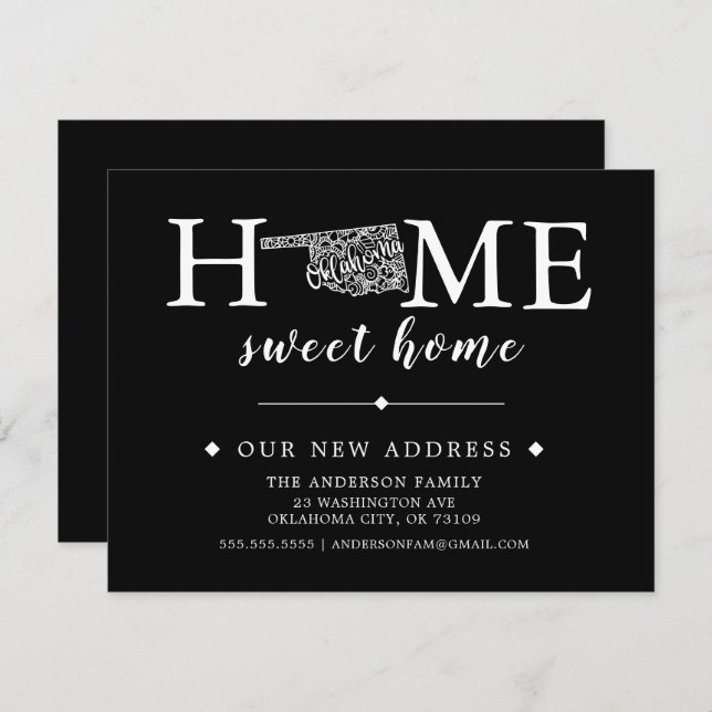 Editable Colour OKLAHOMA Moving Announcement (Front/Back)