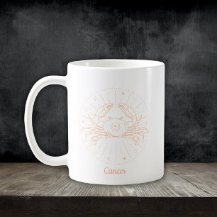 Editable Colour Peach Cancer Zodiac Sign Coffee Mug
