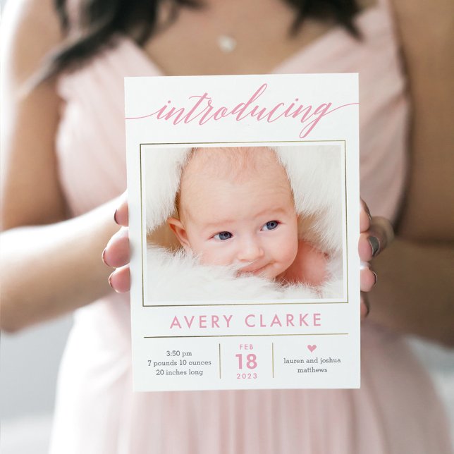 Editable Colour Pure Elegance Birth Announcement (Creator Uploaded)
