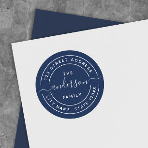 Editable Colour Round Calligraphy Return Address Classic Round Sticker