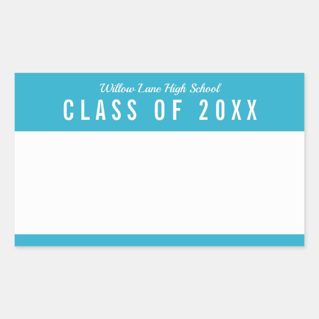 Editable Colour School Class Reunion Name Rectangular Sticker (Front)