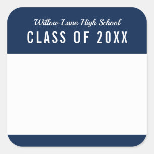 Editable Colour School Class Reunion Name Square Sticker