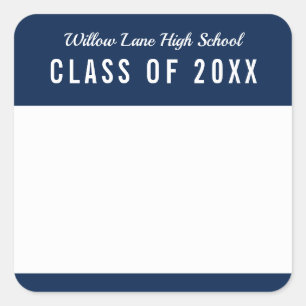 Editable Colour School Class Reunion Name Square Sticker