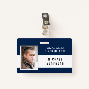 Editable Colour School Class Reunion Photo Name ID Badge