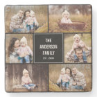 Editable Colour Square Photo Collage Coasters