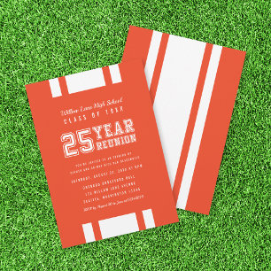 Editable Colour Varsity 25 Year Class Reunion Invitation