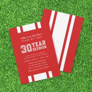 Editable Colour Varsity 30 Year Class Reunion Invitation