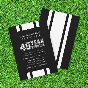 Editable Colour Varsity 40 Year Class Reunion Invitation