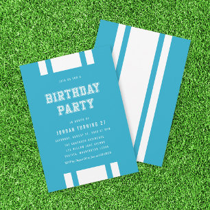 Editable Colour Varsity Any Age Birthday Party Invitation