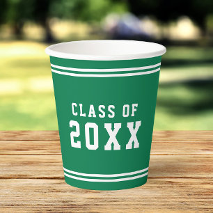 Editable Colour Varsity Graduating Class Year Pape Paper Cups