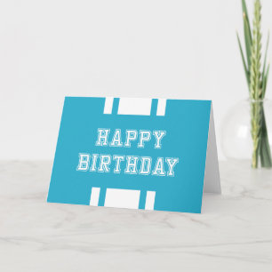 Editable Colour Varsity Happy Birthday Card