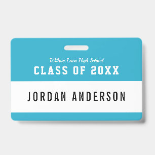 Editable Colour Varsity Style Class Reunion Name ID Badge