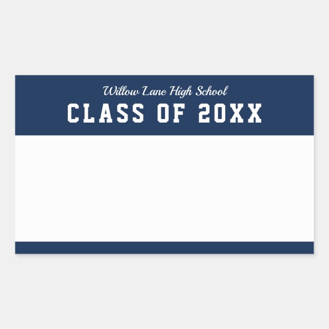 Editable Colour Varsity Style Class Reunion Name Rectangular Sticker (Front)