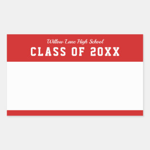 Editable Colour Varsity Style Class Reunion Name Rectangular Sticker