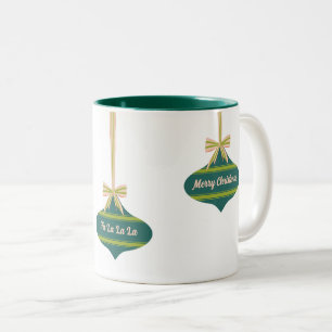 Editable Colour Vintage Ornament Christmas Two-Tone Coffee Mug