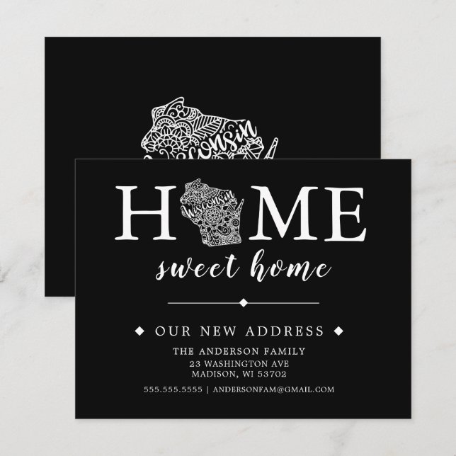 Editable Colour WISCONSIN Moving Announcement (Front/Back)