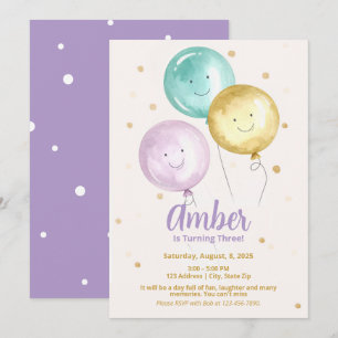 Editable Colourful Balloon Arch Invitations