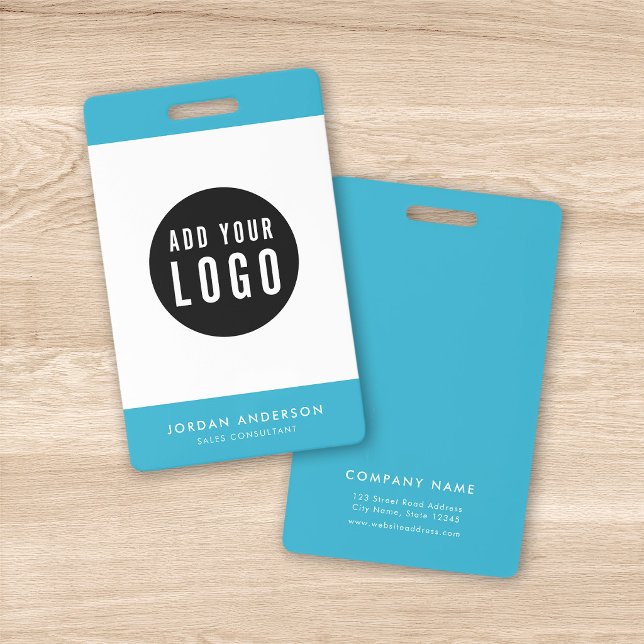 Editable Colours Add Your Logo Simple Employee ID Badge (Creator Uploaded)