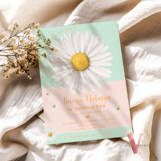 Editable Colours ANY AGE Daisy Summer Birthday  Invitation