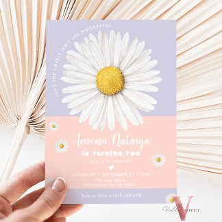 Editable Colours ANY AGE Daisy Summer Birthday  Invitation