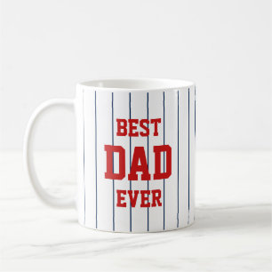 Editable Colours Baseball Stripes Best Dad Ever Coffee Mug