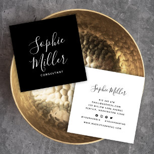 Editable Colours Calligraphy Script Social Media Square Business Card
