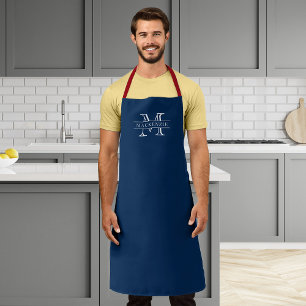 Editable Colours Classic Border Name Monogram Apron