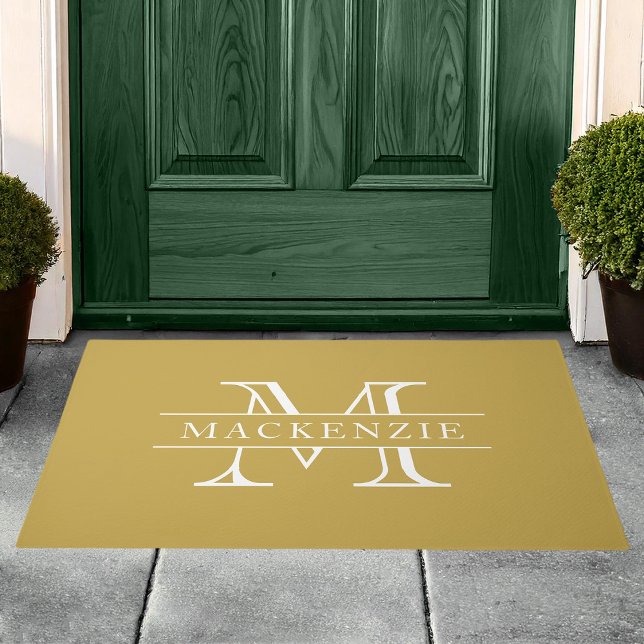 Editable Colours Classic Border Name Monogram Doormat (Creator Uploaded)