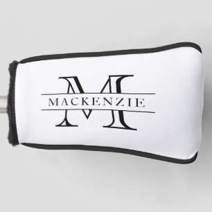 Editable Colours Classic Border Name Monogram Golf Head Cover